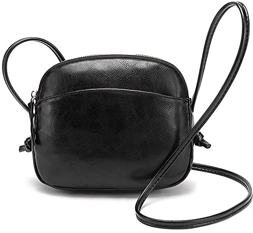 zhongningyifeng Bolso cruzado para mujer, pequeño, bonito bolso de hombro de piel sintética para niñas, bolso de teléfono de moda, ligero (black)