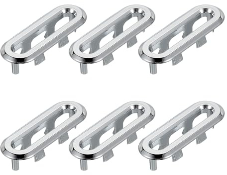 PATIKIL Anello Di Troppo Pieno Del Lavello, 6 Pezzi Copertura Troppo Pieno Lavello Bagno Inserto Bordo Lavello Tappo Ovale Foro Per Lavello Cucina Lavabo Bagno, Argento