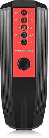 Contadores Geiger, Probador de radiación 167 * 65 * 37MM dosímetro contador Geiger probador electromagnético EMF medidor EMF 50/60Hz Detector de radiación(Black and red)