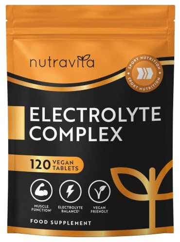 Nutravita Electrolyte Complex - for Electrolyte Balance & Muscle Function | 120 High Strength Hydration Tablet with Magnesium, Potassium & Calcium - Vegan and Keto Electrolytes Tablets - Made in UK