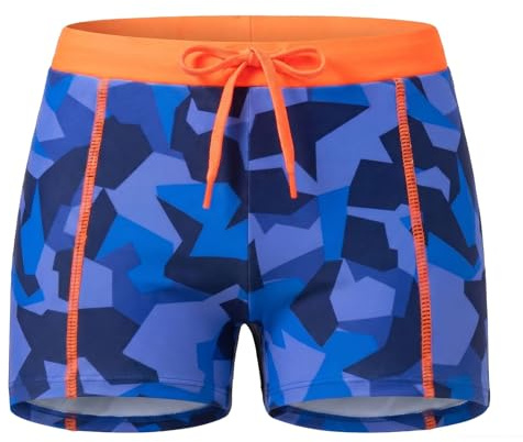 Hoseay Maillots de Bain Garçons Short Bain Boxer pour Enfants Âge 7-13 | Doublure Respirante, Cordon Réglable, Séchage Rapide, Blocs Couleur, Pantalon Natation, Short de Surf, Rafting, Été