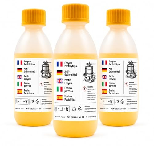 Enzyme Pectolytique 3 x 50 ml - Pour Extraction du Jus, Pressurage et Vinification