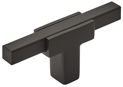 Amerock BP67MBMB | Kitchen Cabinet Door or Drawer Knob | Matte Black/Matte Black | 2-3/4 inch (70 mm) Length | Urbanite | 1 Pack | Furniture Hardware | Bathroom Cabinet Hardware