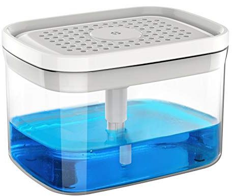 MR.SIGA Dish Soap Dispenser with Sponge Holder for Kitchen, White | Dishwashing soap pump dispenser for sink, kitchen soap dispenser, dish sponge holder