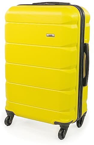 A2B Medium Checked Hold 26-Inch Luggage - Yellow Hard Sided Travel Suitcase with 4 Spinner Wheels | Hard Shell Hold Bag Weight 3.4kg Cap 64.5L Height 67cm/26 AB001 (Yellow, Medium)