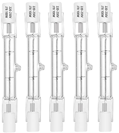 AHEVO 100W R7S Halogen Light Bulbs J Type Linear 78MM Double Ended Floodlight Bulbs 230V 1000LM Dimmable, Warm White, Pack of 5