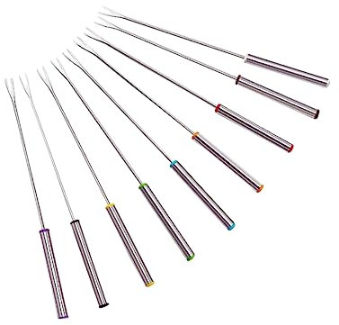 9st Dessertgabel Grillstangen Gabelkuchen Gabeln Metall-spieße Fondue- Aus Metall Salatgabel Edelstahl-fonduegabel Käsefonduegabel Edelstahl-gabeln-set Mal Tang Lebensmittel