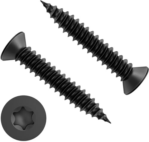 100Stück M3X20mm Holzschrauben Edelstahl A2/VA2 Schrauben Schwarz für Akustikpaneele Torx Senkkopfaus Edelstahl Rostfrei Vollgewinde Spanplattenschrauben Selbstschneidende Schrauben Universalschrauben