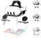 VR Headset Ladehalterung Kompatibel mit Meta Quest 3s/Quest 3/Quest 2/Quest Pro, RGB Vertikaler Stand, Touch-Controller und VR-Zubehör, 7 Lichteffekte einstellbar