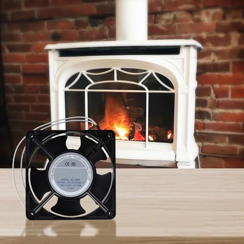 Ventilador axial compacto, flujo de aire eficiente y funcionamiento silencioso, para casetes e insertos de chimenea, para estufas, extractores, chimeneas, estufas de leña