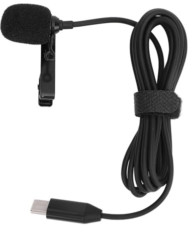 Klämma/hållare på Lavalier Phone för Ace Pro Action Camera, rundstrålande mikrofon med typ C Tor, professionella actionkameratillbehör