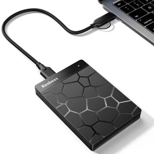 Kosbees 500 GB External Hard Drives,Portable Hard Drive for Windows,Ultra Slim External HDD Store Compatible with PC, MAC,Laptop,PS4, Xbox one, Xbox 360;Plug and Play Ready