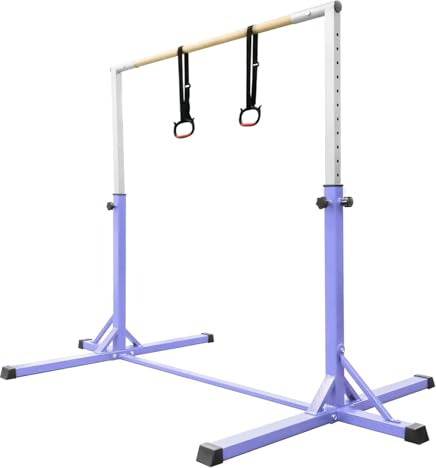 FCOUMY Reckstange Outdoor Kinder,Turnstange Indoor Kinder for Kids mit gymnastikringe 13 Höhenverstellbar,Turnreck Gymnastik Trainingsgeräte,Turnstange,Horizontale Training Bar,Purple