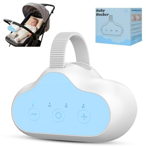 Kinderwagenschaukler, Einschlafhilfe Kinderwagen Schaukler, Ultraleise Schlafhilfe für Baby mit 30/60/90 Min Timer, 3 Einstellbare Schaukelintensitäten Kinderwagen Rüttler für Kinderwagen & Buggy