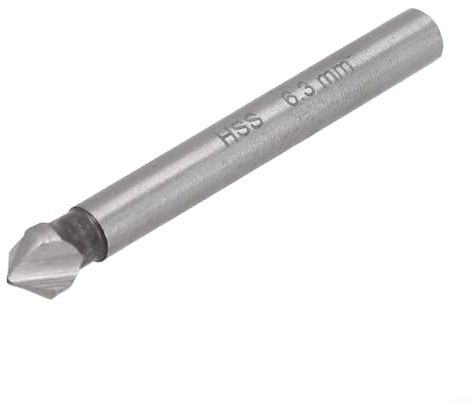 Fresa per smussatura a 90 gradi con 3 scanalature per smussare efficacemente metalli duri e piastre in PVC (6,3 mm)