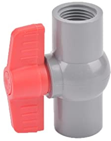 Vanne à filetage femelle, vanne à bille en PVC gris avec interrupteur, 1 pièce : diamètre intérieur 20 mm : femelle 1 pouce