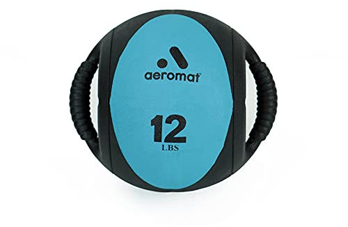 Aeromat Dual Grip Power Medicine Ball, 9cm/12-Pound, Black/Teal