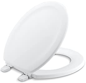 KOHLER K-4648-0 Stonewood Wooden Toilet Seat, White, One Size