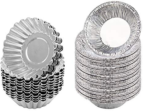 Egg Tart Mold 150pcs Disposable Foil Trays Muffin Cases Egg Tart Tins Mince | Pie Foil Cake Cases Pudding Cake Cookie Mold Lined Mould Pastry Dish Aluminium Mold Cups Cases Tin Pans for Wedding Birthday