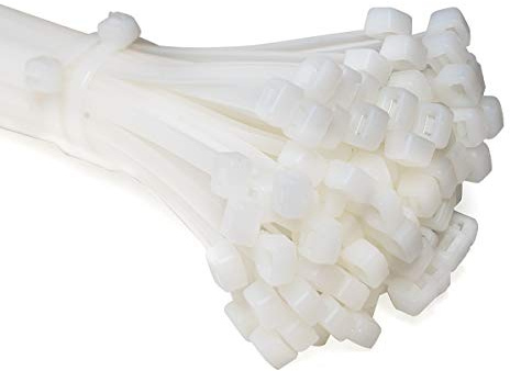 ERKO Fascette plastica bianche 360 x 4,8 mm 100 pezzi di cablaggio professionali, Resistente allatemperature, Resistenza alla rottura 23 kg, forte