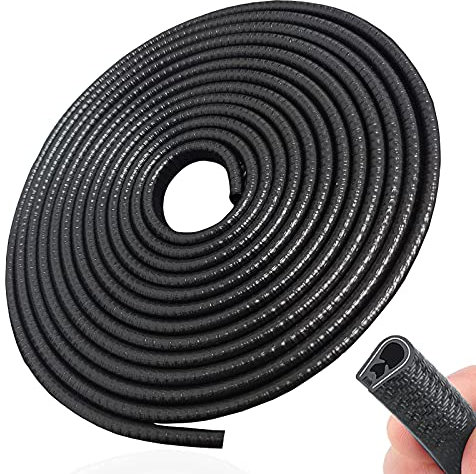 SYOAUTO Protection de Bord de portière de Voiture Noire 4 m sans Colle en Caoutchouc en Forme de U pour la Plupart des Voitures