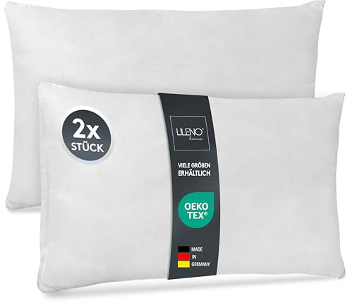 LILENO HOME Set di 2 cuscini da 50 x 70 cm, lavabili a 40 °C, adatti per chi soffre di allergie, in poliestere, come cuscino da divano, cuscino da cocktail e cuscino