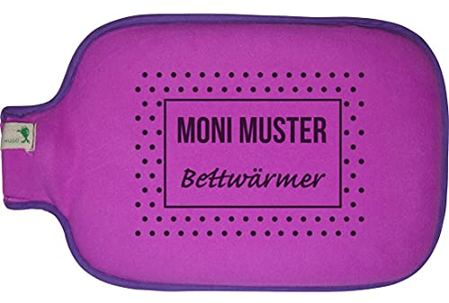 Hugo Frosch Wärmflasche mit Namen - personalisiert - Motiv Bettwärmer - viele Farben & Motive – Wärmflasche - beere - Größe 19,5 x 31,5 cm - persönliches Geschenk mit Wunsch-Motiv und Wunsch-Name