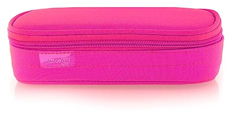 office box Estuche Portatodo Mega con Cierre de Cremallera y Solapa Interior con Porta Bolígrafos y Bolsillo Interior con Tarjeta Horario/Identificador -Ref.59711-FU- Colorline by (Fucsia)