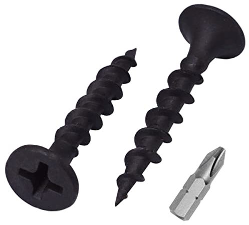 SKIR'CO Lot de 600 vis avec finition phosphatée noire 3,5 x 25 mm pour cloison sèche, vis à bois, tête cruciforme, vis pour plaque de plâtre