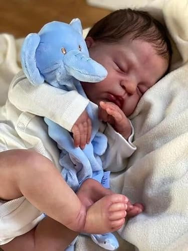 Zero pam Reborn Baby Junge 50 cm Süß Reborn Puppe Mit Braunem Haar Lebensechte Babypuppen Reborn Baby Silikon Echte Puppen Mit Spielzeug Und Schnuller