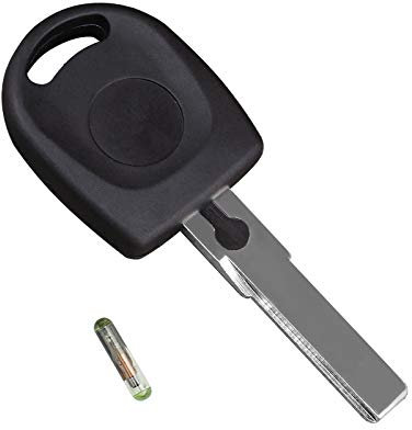 OTOTEC Carcasa para Llave de Coche Carcasa Fob con Inmovilizador ID48 Chip Transpondedor Kit de Llave en Blanco Sin Cortar Repuestos de Llave Remota para Vehículo