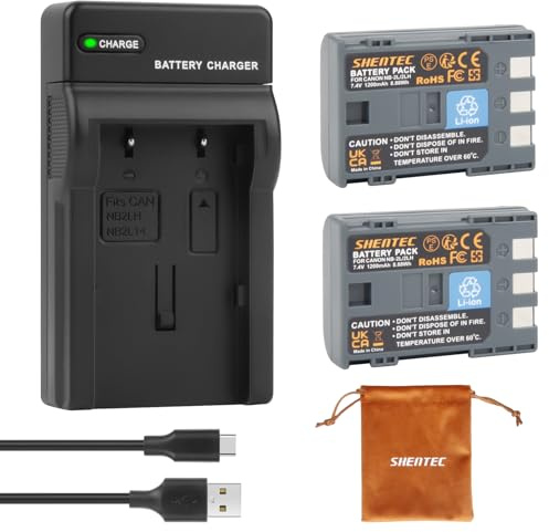 2X 7.4V Li-ion Ersatz für Canon Akku NB-2L NB-2LH NB-2L18 BP-2L5 BP-2L12 BP-2L14 Canon EOS 350D 400D PowerShot G7 G9 S40 S50 S60 S70