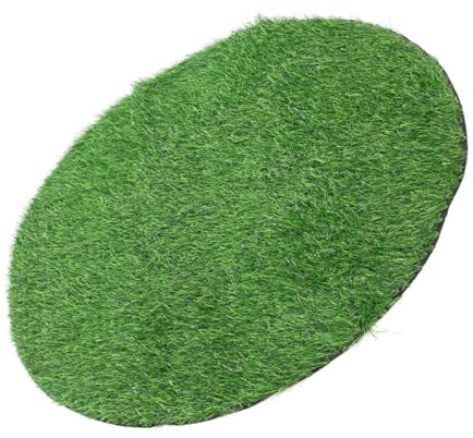HOLIDYOYO Grasmatte aus Kunstrasen Rund 80cm für Gartendekoration und Kaffeezubehör Wetterfeste Tischsets für Terrasse Outdoor Dekor Natürliche Optik