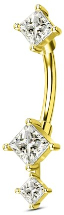Agrewd Minimalistischer Rook Augenbrauen Piercing Schmuck Gold 16G Bauchnabelpiercing 316L Chirurgenstahl Piercing Helix Tragus für Frauen 6mm