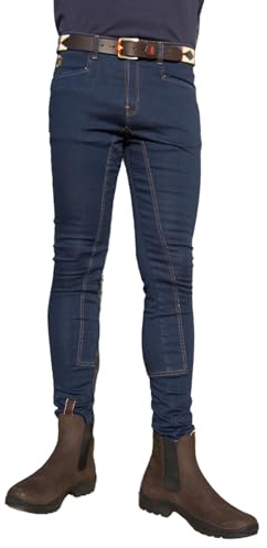 Los Nietos Pantalón breeche Jeans Talla 44 | Color Jeans Mojado | Equipamiento para el Caballo | Producto de Guarnicionería para Hípica y Doma