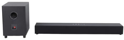 Plyisty Soundbar con Telecomando a 60w Bar Solare con Subwoofer Wireless 5.0 Sentiero Surround System per Home Theater TV PC Gaming DTS Deep Bass (Spina Europea)