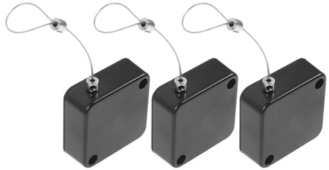 Alipis Câble de Sécurité Antivol Rétractable en Acier Boîte de Câblage Abs, Fonction de Rétraction Automatique, Design Noir Élégant pour Protection et Usage Polyvalent