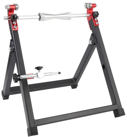 Picysa - Soporte de alineación de rueda, soporte de equilibrio de rueda de motocicleta de acero resistente, diseño plegable portátil, con conos de centrado, para centrar la bicicleta deportiva