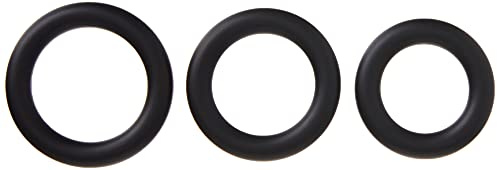 Doc Johnson OptiMALE - Thick 3 C-Ring Set - Stretchy Silicone - Black