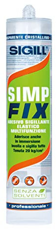 SIGILL, Evolution Crystal 600, Adesivo e Sigillante Ibrido Cristallino, Per Sigillature e Incollaggi Invisibili, Aderisce anche su Superfici Bagnate e Garantisce la Massima Tenuta, Cartuccia da 290 ml
