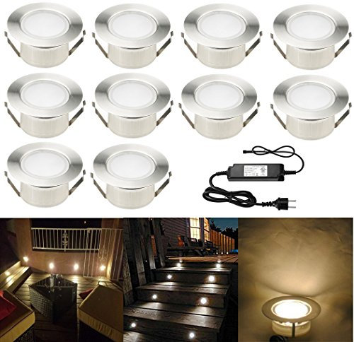10er große Größe Ø61mm Einbaustrahler LED DC12V 1.5W Boden Licht IP67 Wasserdicht Einbauleuchten Außen Terrasse Garten Led Lampe