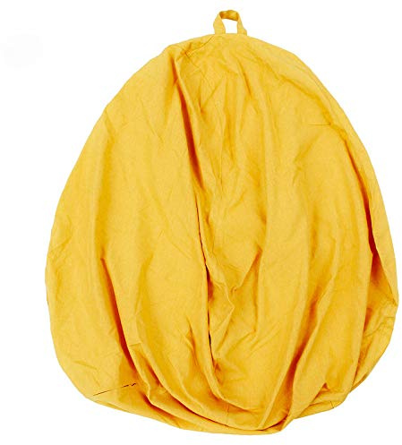 Geagodelia Copertura per Poltrona a Sacco Multicolori Grande Bean Bag Fodera per Sedia a Sacco in Tinta Unita Morbida e Comoda (Giallo scuro, 85 * 105cm)