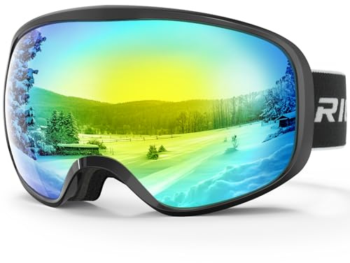 RIOROO Gafas de Esquí, Máscara Gafas Esqui Snowboard Nieve Espejo para Hombre Mujer Adultos Juventud Jóvenes OTG Compatible con Casco,Anti Niebla 100% Protección UV Gafas de Ventisca