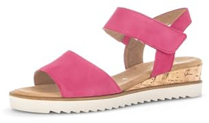 Gabor Damen Keilsandalen, Frauen Sandalen,Moderate Mehrweite (G),offene Schuhe,Strandschuhe,Keilsandaletten,pink (Kork/Creme),37 EU / 4 UK