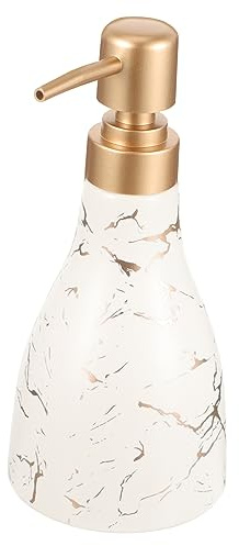 PRETYZOOM Dispenser Elegante in di a e Bianco da Design Ceramica Sapone 360ml Pressione Compatto Semplice Shampoo e Sapone Liquido per a Casa in Viaggio