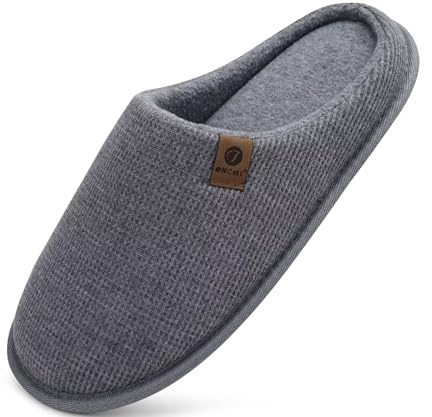 ONCAI Zapatillas Casa Hombre Espuma de Memoria Algodón con Pantuflas de Estar de Imitación Forro de Sintética para Invierno Interiores y Exteriores Suela de Goma Antideslizante EU Talla 40-49