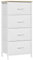 WOLTU Kommode schmal, Kommodenschrank mit 4 Schubladen aus Stoff, Sideboard Aufbewahrungskommode für Schlafzimmer Wohnzimmer Flur, industrieller Stil, Weiß, SSK011ws