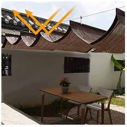 U Shape Wave Sail,Retractable Wave Canopy Pergola Cover,Roof Wave Slide Wire Replacement Cover,Smooth and thick fabric,for Garden Porch Beach Pavilion Grill Gazebo Yard(W2.8*L20m/W9.19*L65.62ft)