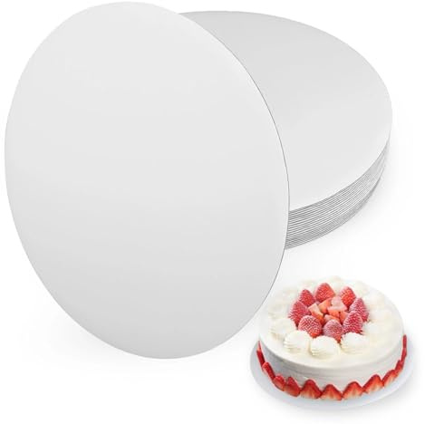 Kievano Tortenunterlage 30 cm Rund – 20 Stück Tortenplatte aus Pappe, Weiß, 2 mm Stark – Stabile Cake Boards für Kuchen, Torten, Transport & Präsentation