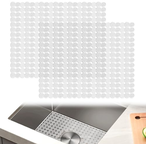 2 Pezzi Tappetino Lavello Cucina, 40 x 30cm Tappetino Lavandino Cucina, Ante-Slip, Tappetini Lavello Drenaggio Rapido, Tagliabile PVC Proteggi Lavandino per Lavelli, Posate, Bicchieri (Trasparente)